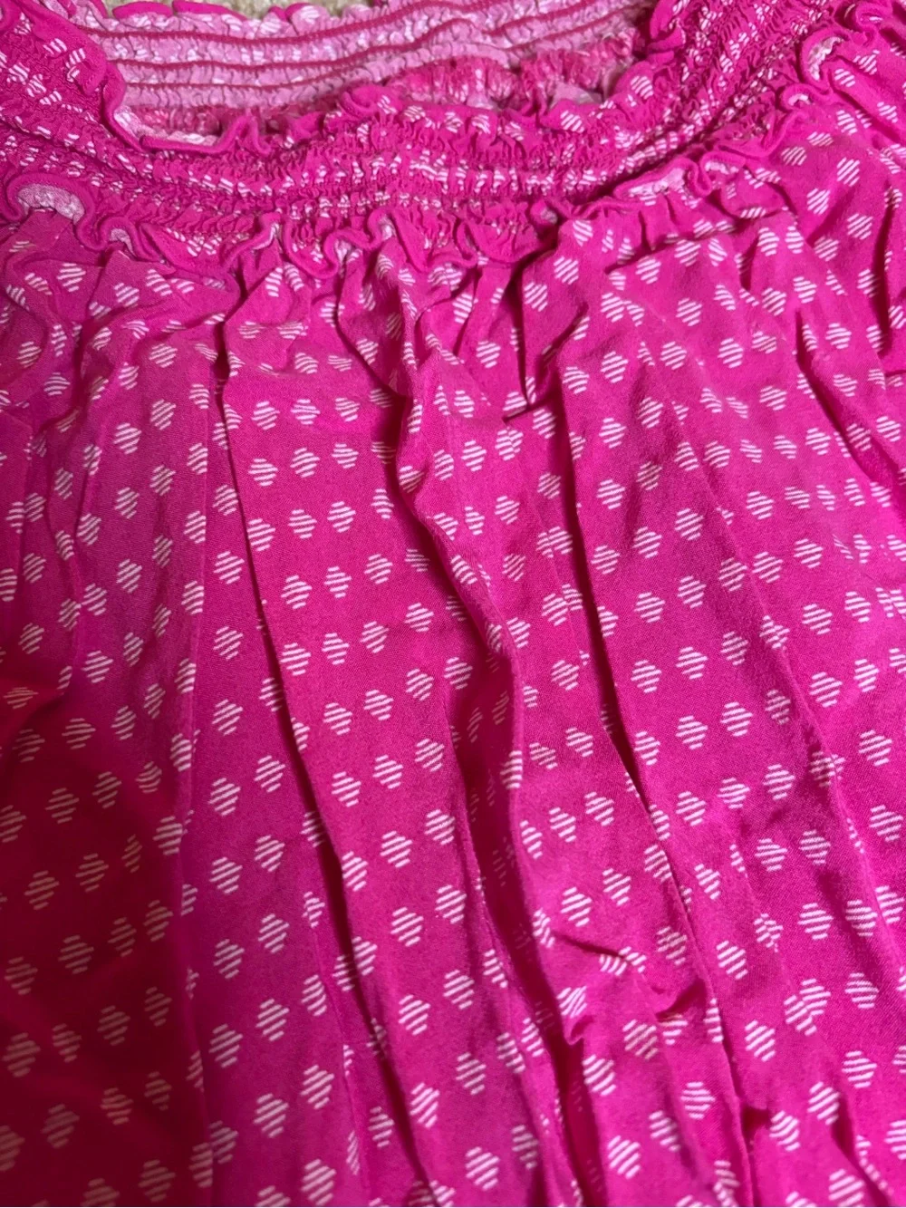 Old Navy Hot Pink Printed Smocked-Waist Circle Skirt